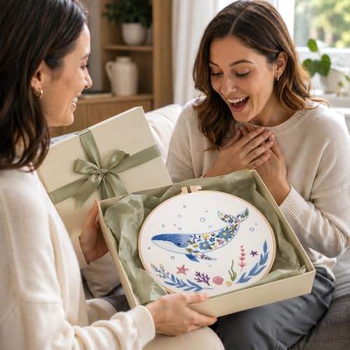 Louise Maelys Embroidery Kit for Beginners, Whale Ocean Needlepoint Kit - Image 5