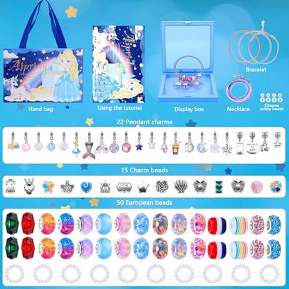 AIPRIDY Charm Bracelet Making Kit,Unicorn Mermaid Crafts Gifts Set Can Inspires Imagination and Creativity,Jewelry Making Kit Perfect Gifts for Girls 5-12 Years Old (104 Pieces) - Image 2