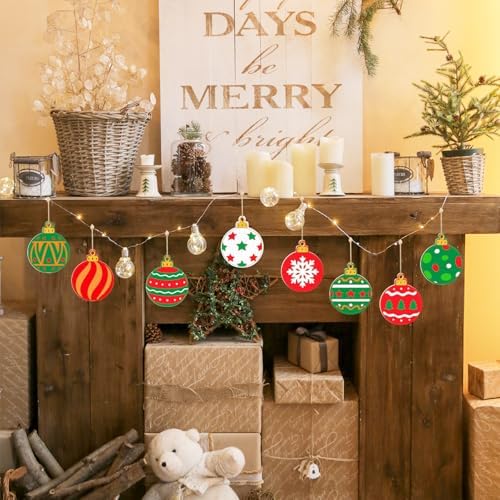 80PCS Wooden Christmas Ornaments to Paint, 8 Styles DIY Blank Unfinished Wood Christmas Ball Christmas Decoration Cutouts Ornament for Crafts Winter Hanging Decorations - Image 3