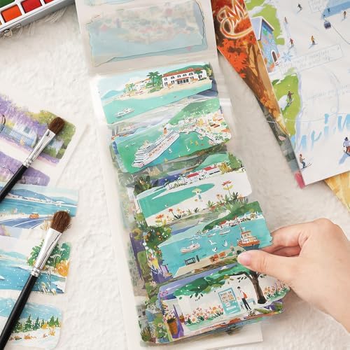 Summer Scenery Sticker Book, PET & Washi Stickers for Journaling - Image 5