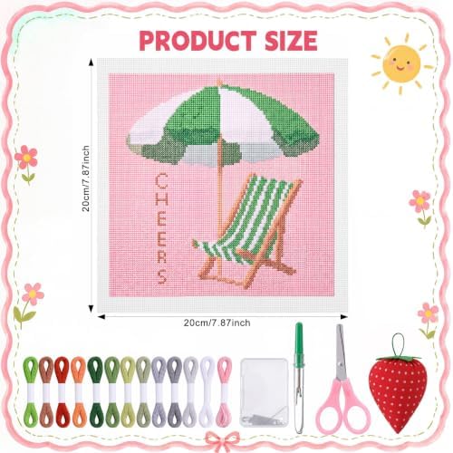 XunYee Needlepoint Canvas Kit, Palm Beach Chaise - Image 2