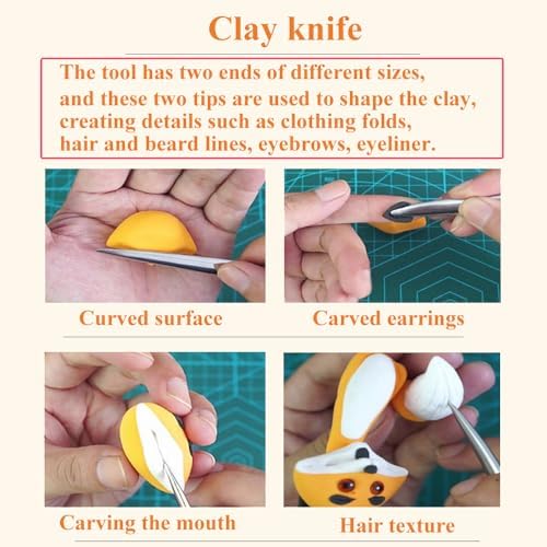 1 PCS Polymer Clay Needle Tools, Stainless Steel Scoring Sculpting Modeling Carving Tools for Feather Wire Texture Model Air Dry Clay Ceramic & Pottery Art Tool Supplies/5.8x0.39Inch/Black - Image 4