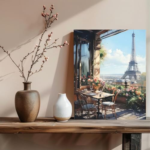 xcemhil Paint by Numbers Kit for Adults, Paris Paint by Numbers for Adults, Landscape Paint by Number for Gifts and Home Wall Decor 16x20in - Image 3