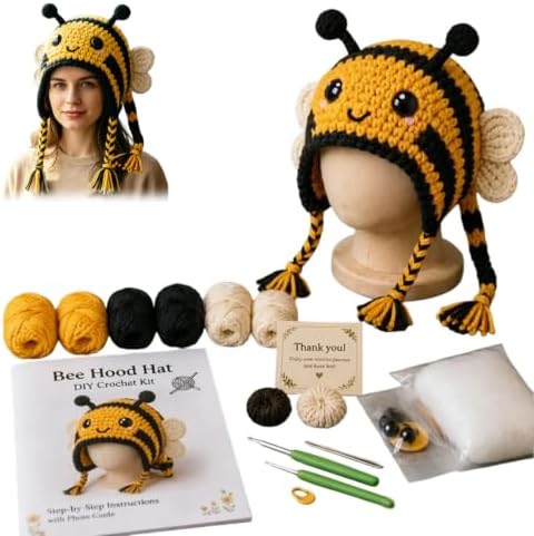 Fantasy Hood Hat DIY Crochet Kit Series for Beginners (Bee) by Unknown