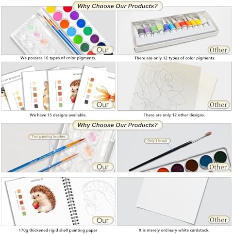 Watercolor Workbooks for Adults Beginners & Teens, 16 Colors 15 Beautiful Paintings, Pre-Outlined Designs, Easy Watercolor Art Book（Pet） - Image 5