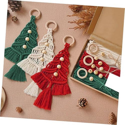 BUGUUYO 1set Macrame Wall Hanging Kit Complete Craft Set Natural Rope Easy Instructions for Stunning Home Decor for Christmas Ornaments and Handmade - Image 6