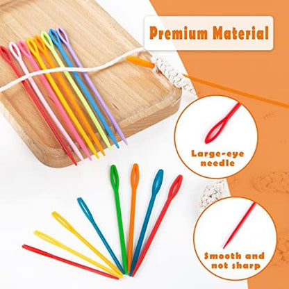 LOVEINUSA 100PCS Plastic Needles for Kids, Large Eye Yarn Needles for DIY Stitchery Plastic Sewing Needles Tapestry - Image 3