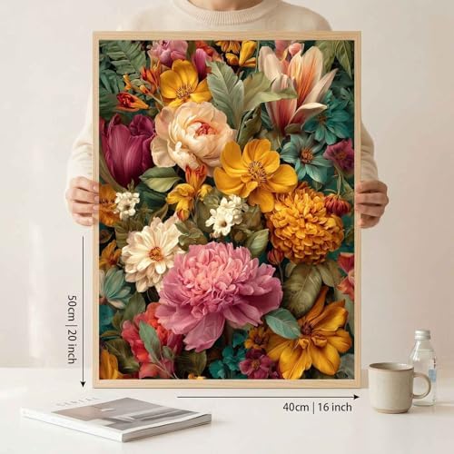 Amphol Paint by Numbers Kit for Adults - DIY Floral Symphony Paint by Numbers on Unframed 16”x20” Canvas, Oil Painting by Number Kit for Home Wall Decor, Stress Relief with Complete Acrylic Paint Set - Image 4
