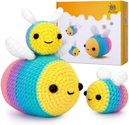 Crochetta Crochet Kit for Beginners, Beginner Crochet Starter Kit w Step-by-Step Video Tutorials, Learn to Crochet Kits for Adults Women Men, DIY Knitting Supplies (Yellow bee) by Crochetta
