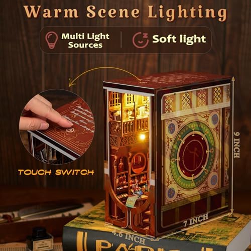 MiniCity Roaring Twenties Book Nook Kit, DIY 3D Bookshelf Insert with LED - Image 3