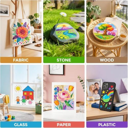 Betem 72 Colors Dual Tip Acrylic Paint Markers, Fabric Decorating Kits - Image 3