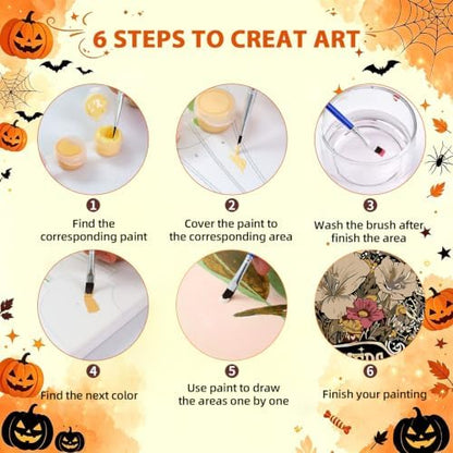 Halloween Paint by Numbers Kit for Adults Skull Paint by Numbers for Adult - Image 6