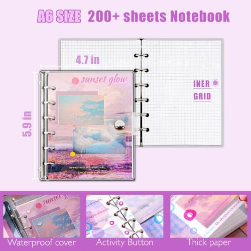 Scrapbooking Supplies Kit, A6 Grid Notebook, Vintage Junk Journaling Kit - Image 5