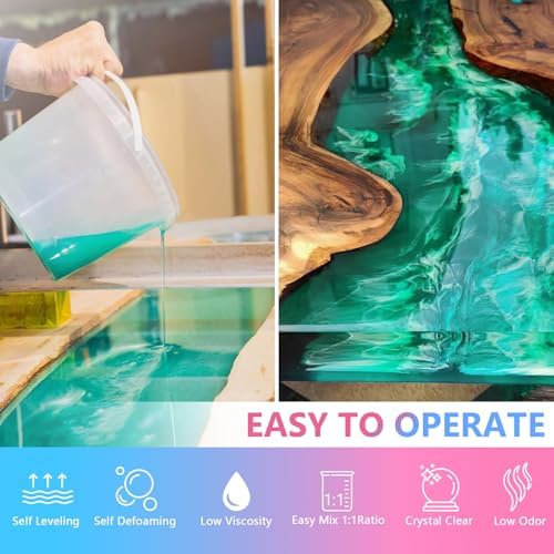 KISREL Epoxy Resin Kit 2 Gallon, Crystal Clear No Yellowing No Bubble Resin - Image 3