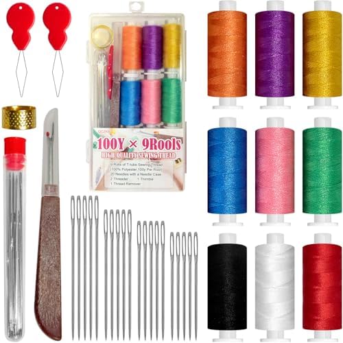 QCZKB Sewing kit, 40 pcs Sewing Accessories, Friendly for Beginner and Professional for Worker, Suitable for Travel, Home and DIY Gift by QCZKB