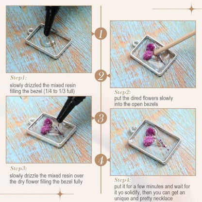 Inbagi 180 Pcs Open Bezels for Resin Jewelry - Image 6