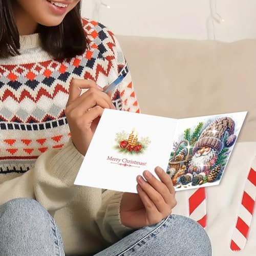 Diamond Art Greeting Cards Kit,Diamond Art Cards Special Shaped Diamond Painting Greeting Card Arts Crafts for Christmas Birthday Thanksgiving Day Holiday(B) (Style C) - Image 4