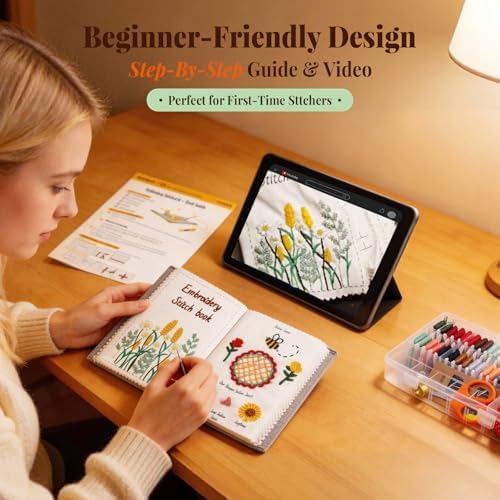 CYANFOUR 2026 New Embroidery Stitch Book Kit for Adults Beginners - Image 3