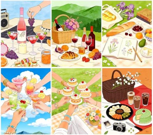 DOTSOPS 5D Picnic Diamond Painting Kits for Adults Camping Diamond Art Kits by DOTSOPS
