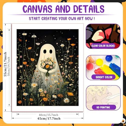 hkejoi Ghost Paint by Numbers Kit for Adults, 16x20 in - Image 4