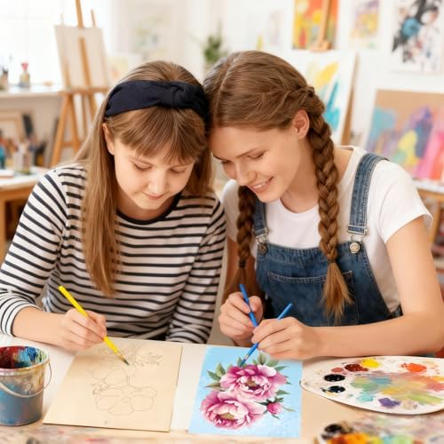 15 Pcs Unfinished Wood Crafts to Paint for Adults, 5.9x4.7 Inch Flowers Paintable Wood Slices Craft Supplies with Ropes, Bulk Predrilled Wooden Ornaments for DIY Painting Craft Decor - Image 3