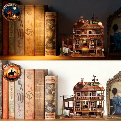 NookMaster Book Nook Kit 3D Wooden Puzzle with LED Light Bookshelf Insert - Image 6