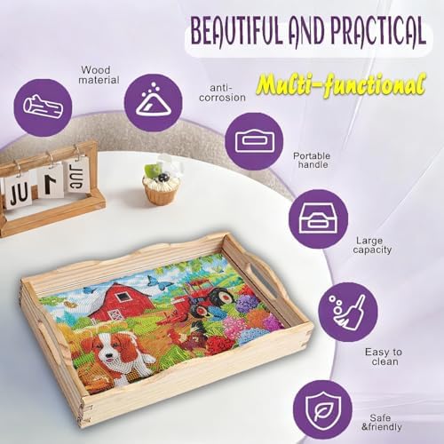 EWJRNSF Diamond Art Kits for Adults Wooden Serving Trays with Handles - Image 4