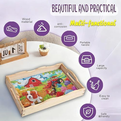 EWJRNSF Diamond Art Kits for Adults Wooden Serving Trays with Handles - Image 4