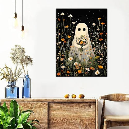 Halloween Framed Paint by Numbers Kits for Adults 12x16in with Wooden Easel - Image 4