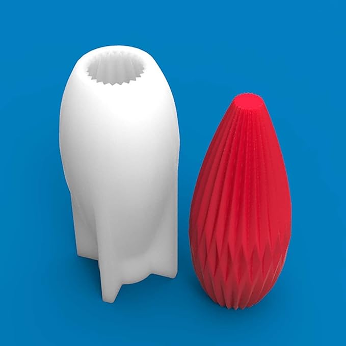 Grainrain 3D Geometry Design Silicone Candle Mold Decorated Pillar Candle Mould Handcrafted Silicone Molds for Candle Wax Resin Gyspum Crafts Making (D29)