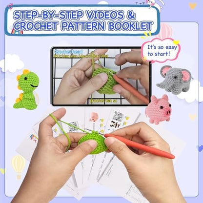 Wunila Crochet Kit for Beginners Adults, 6pcs Animal Crochet Starter Kit - Image 4