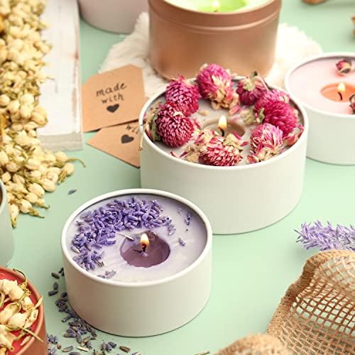 CraftBud Natural Soy Candle Making Kit for Adults, DIY Candle Making Kit for Kids with Dried Flowers for Candle Making, 50 Piece Make Your Own Candle Kit – 2 Lbs. Soy Wax Candle Making Kit - Image 5
