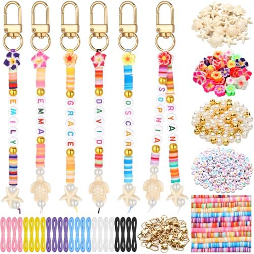 Ferreve 4948 Pcs Hawaiian Keychain Making Kit Clay Beads Bag Charms Kit by Ferreve