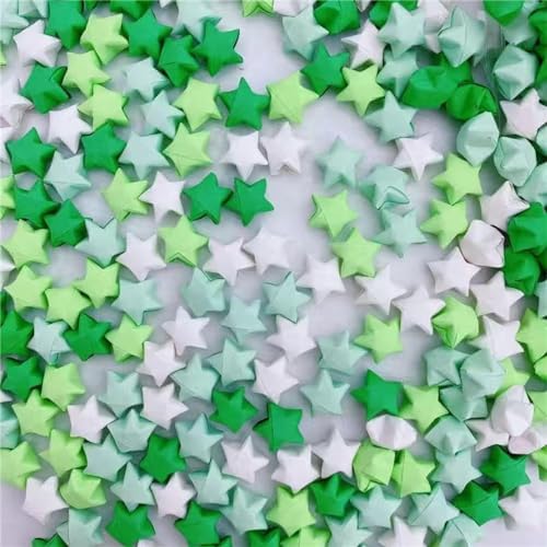 2160 Sheets Origami Star Paper 4 Green Color Strips Double Sided Lucky Star Decoration Folding Paper for DIY Hand Art Supplies (Green-2160 sheets) - Image 5