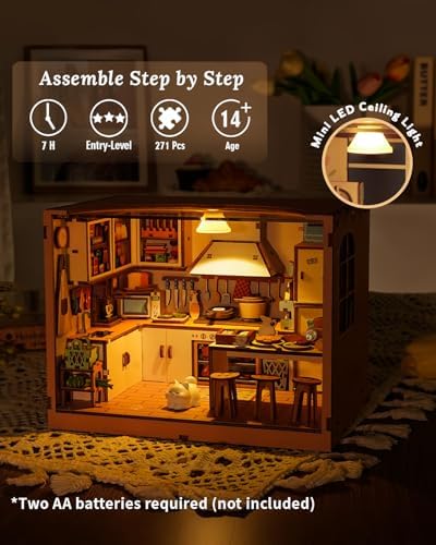 DIY Dollhouse Miniature House Kit 1:20 Scale Kictchen with LED Light - Image 4