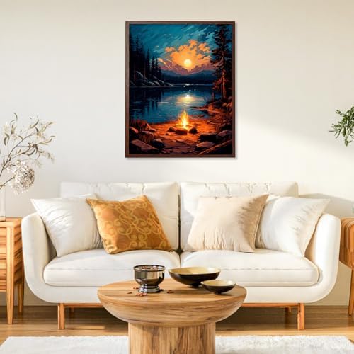 Paint by Numbers Kit for Adults, Sunset Lake DIY Painting Kit, 16x20 Inch - Image 2