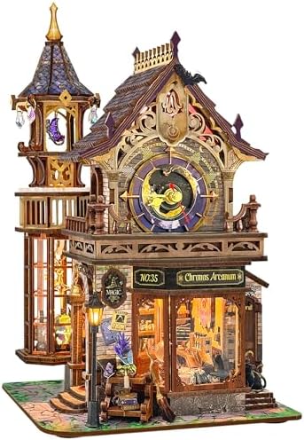 Book Nook Kit DIY Miniature House 3D Wooden Puzzle - Time Magic Club by Homedecorexpert