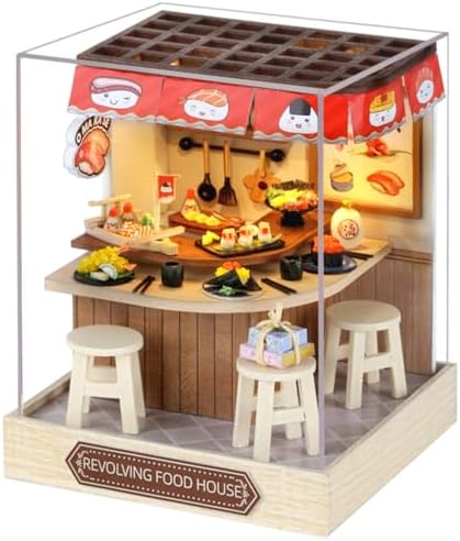 OZJAY Miniature House Kit for Adults, Mini House Kit with LED & Dust Cover by OZJAY