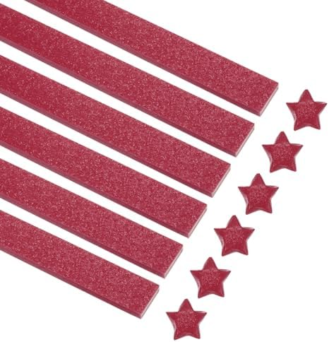 MECCANIXITY 360 Sheets Origami Paper Glitter Stars Papers Dark Red Fold Paper for Beginner Arts Crafts Projects,0.4 x 9.3 Inch by MECCANIXITY