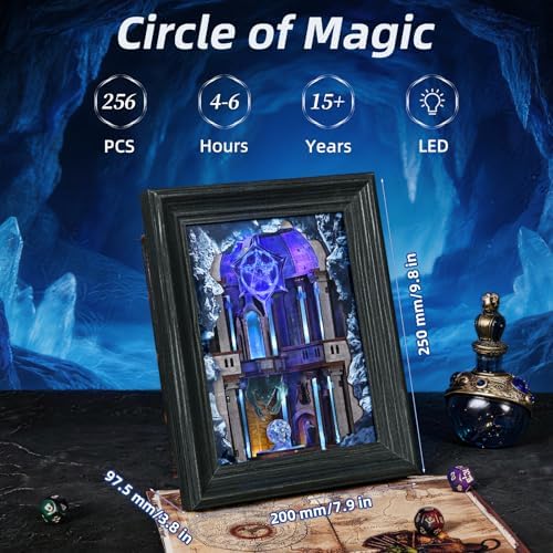 MiniCity Circle of Magic Book Nook Kit, DIY 3D Bookshelf Insert with LED - Image 3
