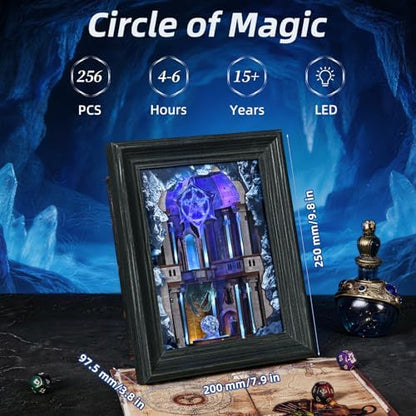 MiniCity Circle of Magic Book Nook Kit, DIY 3D Bookshelf Insert with LED - Image 3