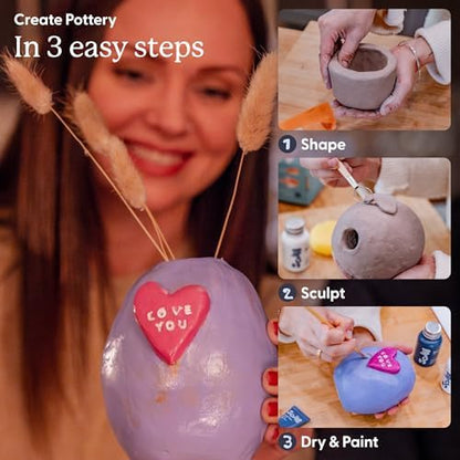 Sculpd Pottery Kit for Adults, Air Dry Clay with Tools, Matte Glaze - Image 6