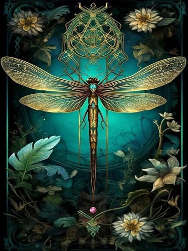 Diamond Art Kits for Adults, Dragonfly Diamond Art Painting Kits for Adults by croshom