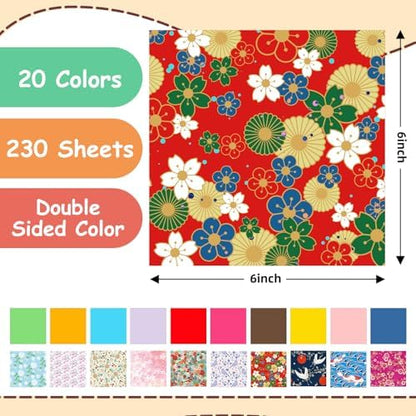 hapray Japanese Origami Paper Kit, 500 Colored Paper 6x6 for Kids Ages 5-12 - Image 3