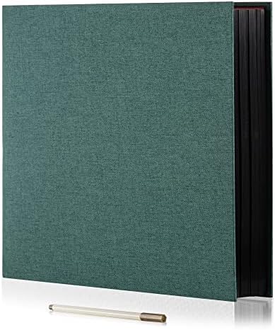 Large Photo Album Self Adhesive 4x6 8x10 10x12 13"x12.6" Scrapbook Album 12.6"x11" Inch 60 Black Sticky Pages Linen Cover Magnetic Photo Album with A Metallic Pen and DIY Stickers(Dark by HoneyTolly