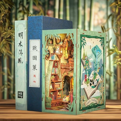 Fsolis Book Nook Kit, Miniature Booknook Panda Bookshop - Image 3