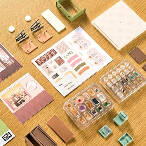 Miniature Coffee Shop DIY Kit with Display Case for Teens & Adults - Image 6