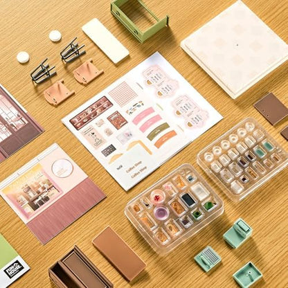 Miniature Coffee Shop DIY Kit with Display Case for Teens & Adults - Image 6