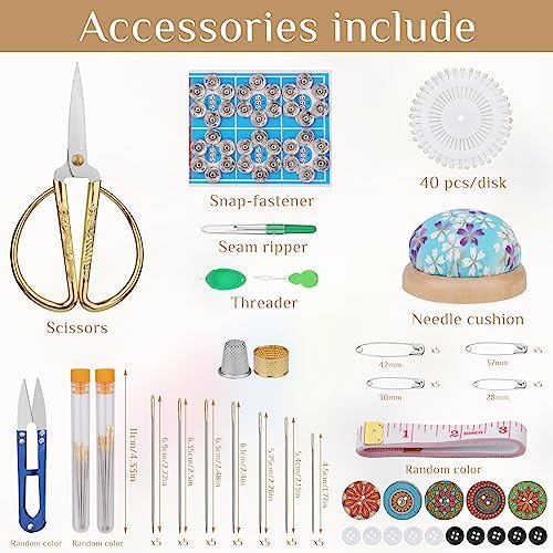 SHWAKK Sewing Kit, Wooden Sewing Kit Box for Adults Beginner Traveler - Image 2