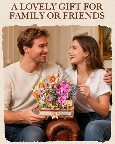 Rowood 3D Puzzle,Mothers Day DIY Wooden Flower Craft Kits for Adults,Botanical Collection Home Decor, Valentine's Day/Christmas/Birthday Gift-Wooden Blooming Book - Image 6